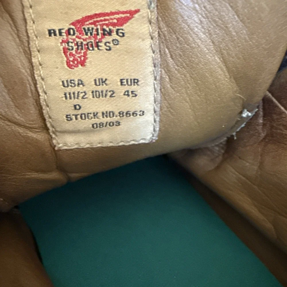 Red Wing‎ 8663  Lace Up Men's 11.5 Slip Resistance Work Boots Brown